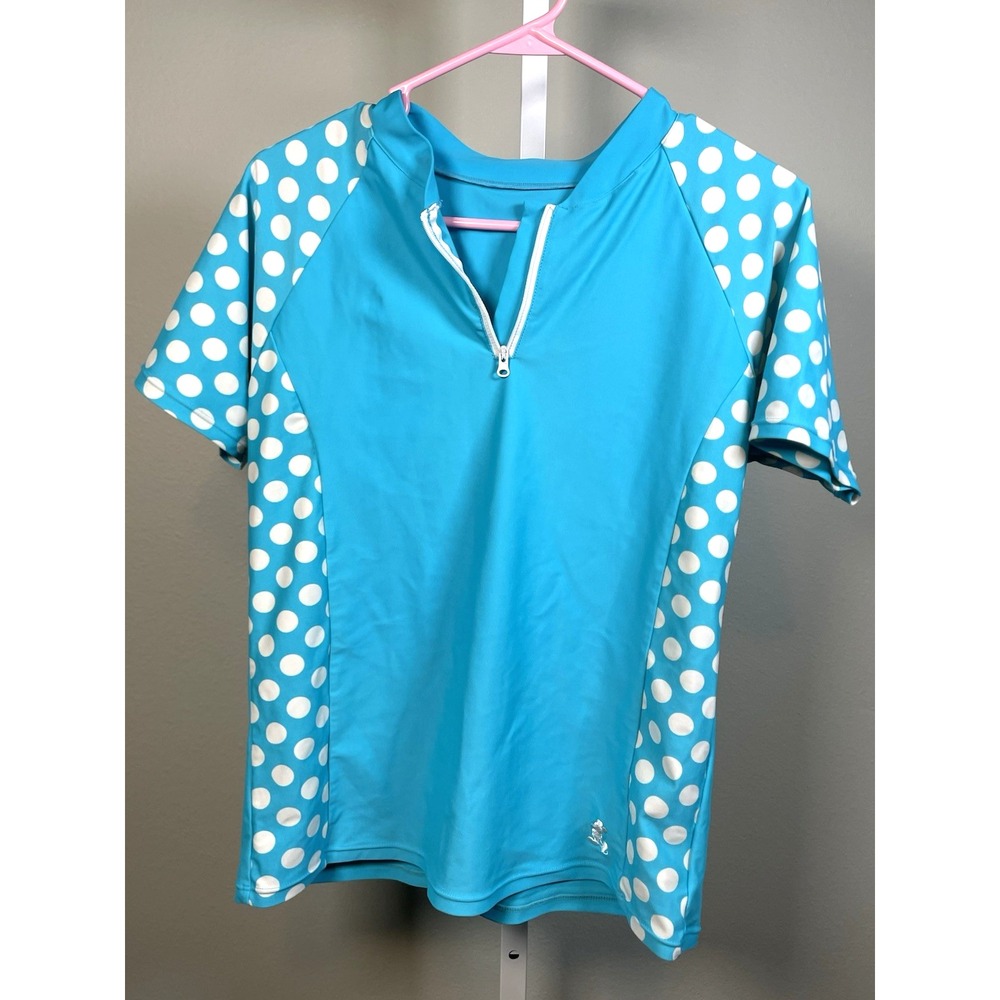 Disney Parks Swim Shirt‎ Top Women's Mickey Mouse Blue Beach Polka Dot Cruise